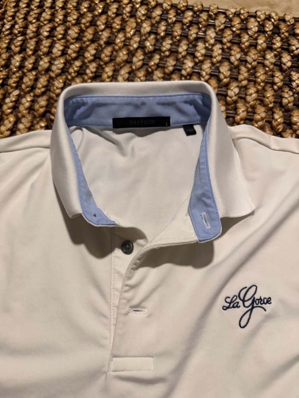 La Gorce x Greyson Cayuse White Polo Shirt - Men's Short Sleeve (M3)
